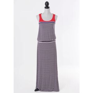 Hatley Striped Navy and White Maxi Dress #9